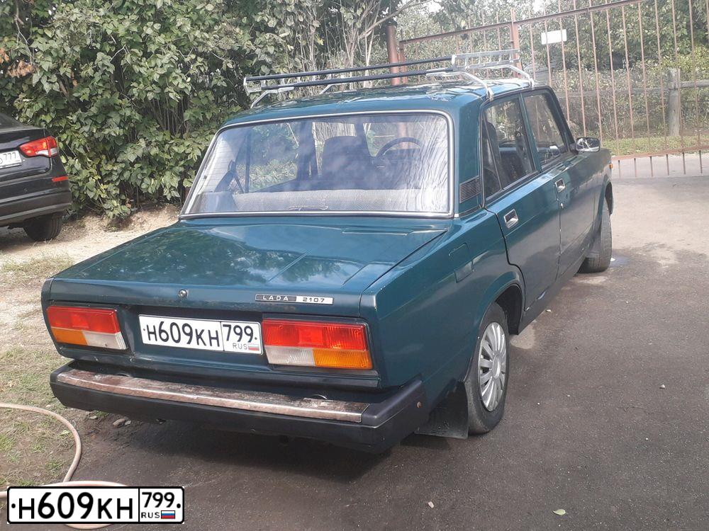 Фото автомобиля LADA 2107, 2008 — госномер Н609КН799. Цвет: Темно-зеленый