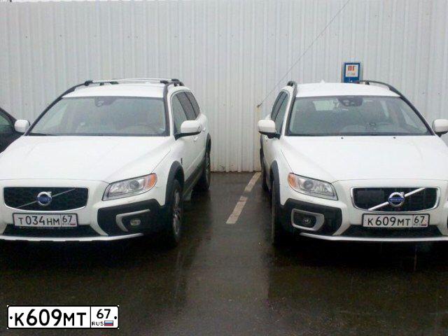 Фото автомобиля VOLVO XC70, 2012 — госномер К609МТ67. Цвет: Белый