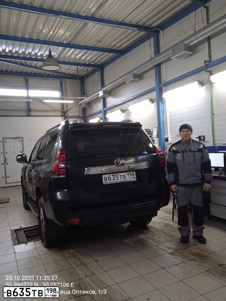 Фото автомобиля TOYOTA LANDCRUISER, 2019 — госномер В635ТВ198. Цвет: ЧЕРНЫЙ