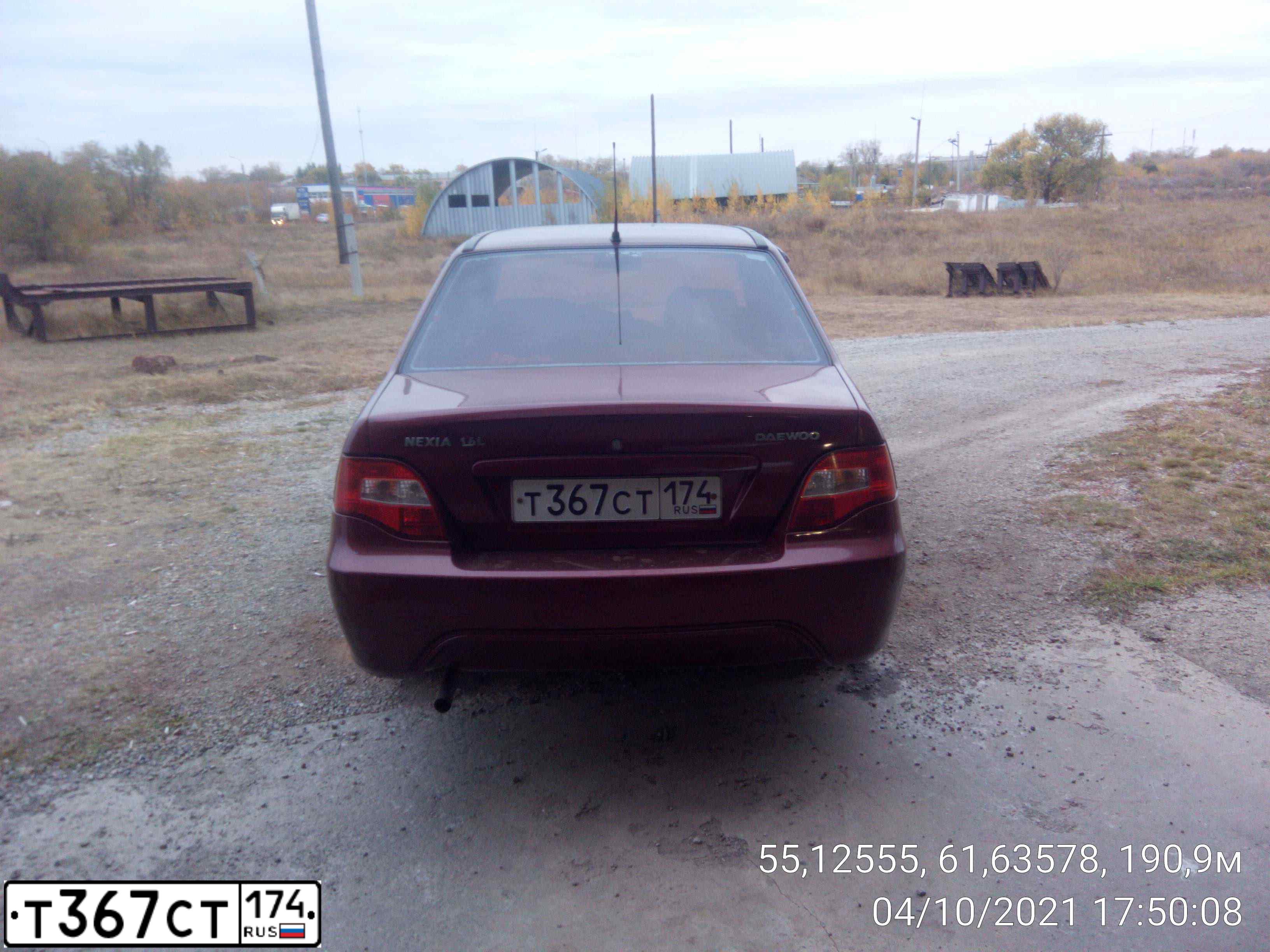 Фото автомобиля DAEWOO NEXIA, 2008 — госномер Т367СТ174. Цвет: КРАСНЫЙ