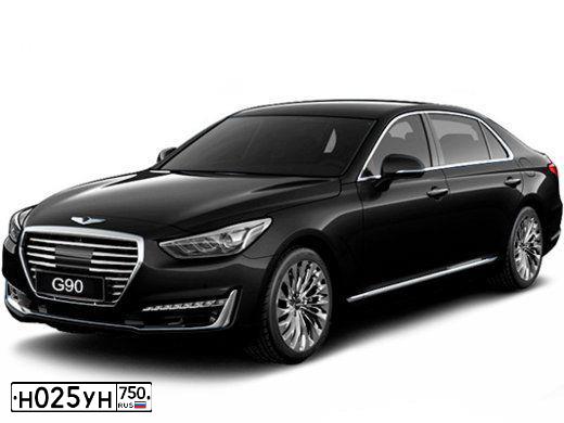 Фото автомобиля ГЕНЕЗИС G90, 2019 — госномер В486МН797. Цвет: ЧЕРНЫЙ