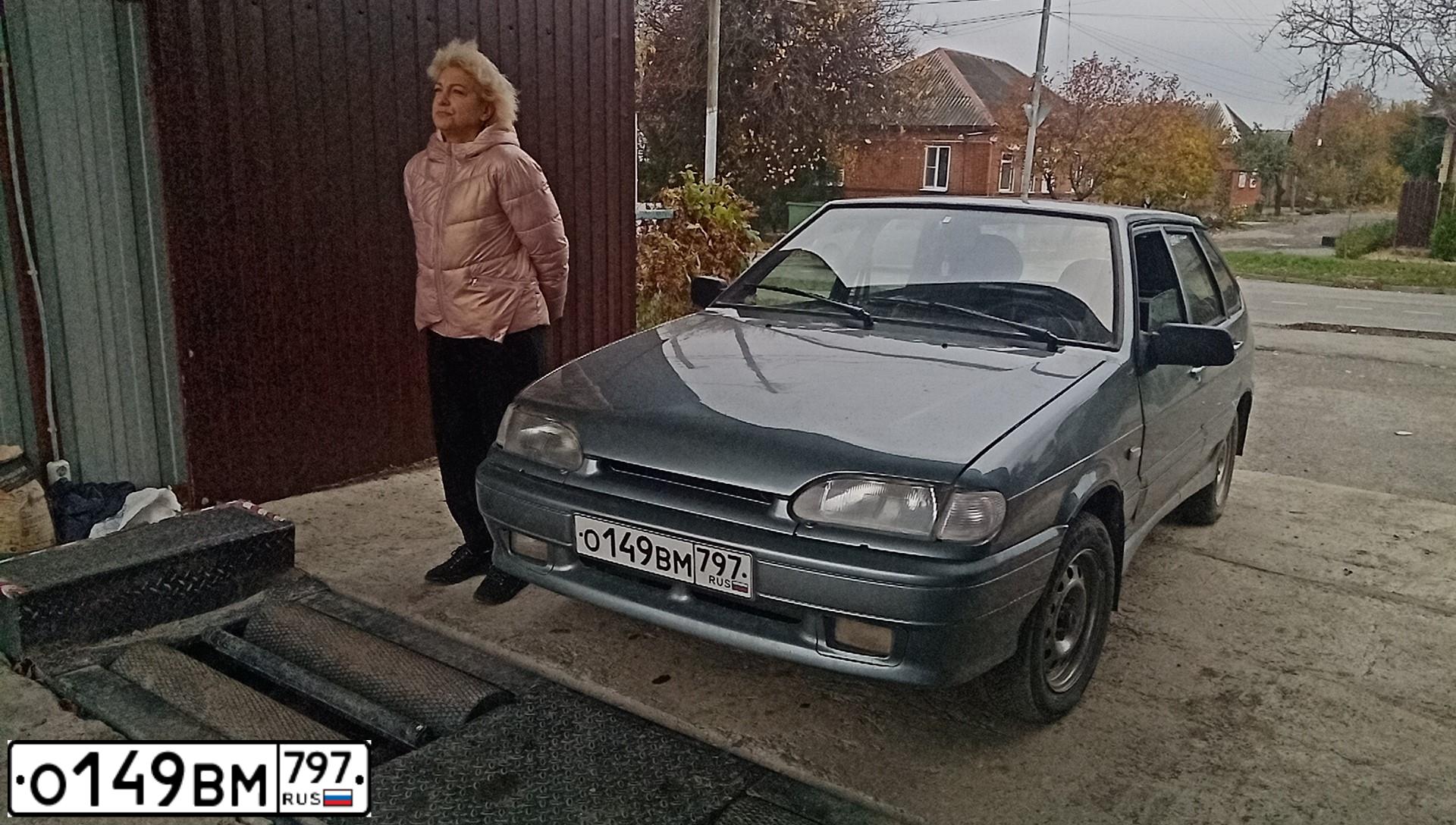 Фото автомобиля VAZ LADA 211440 LADA SAMARA, 2010 — госномер О149ВМ797. Цвет: средний серо-зеленый металлик