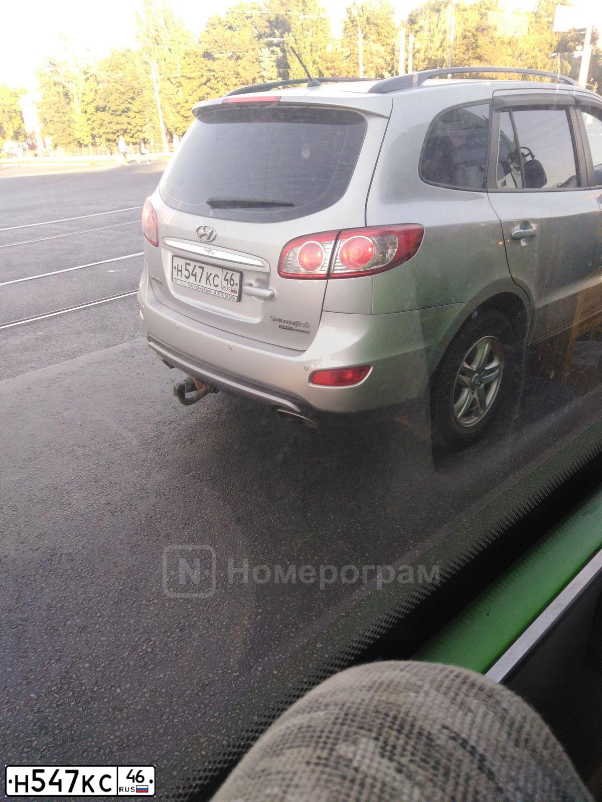 Фото автомобиля HYUNDAI SANTA FE, 2011 — госномер Н547КС46. Цвет: СЕРЕБРИСТЫЙ