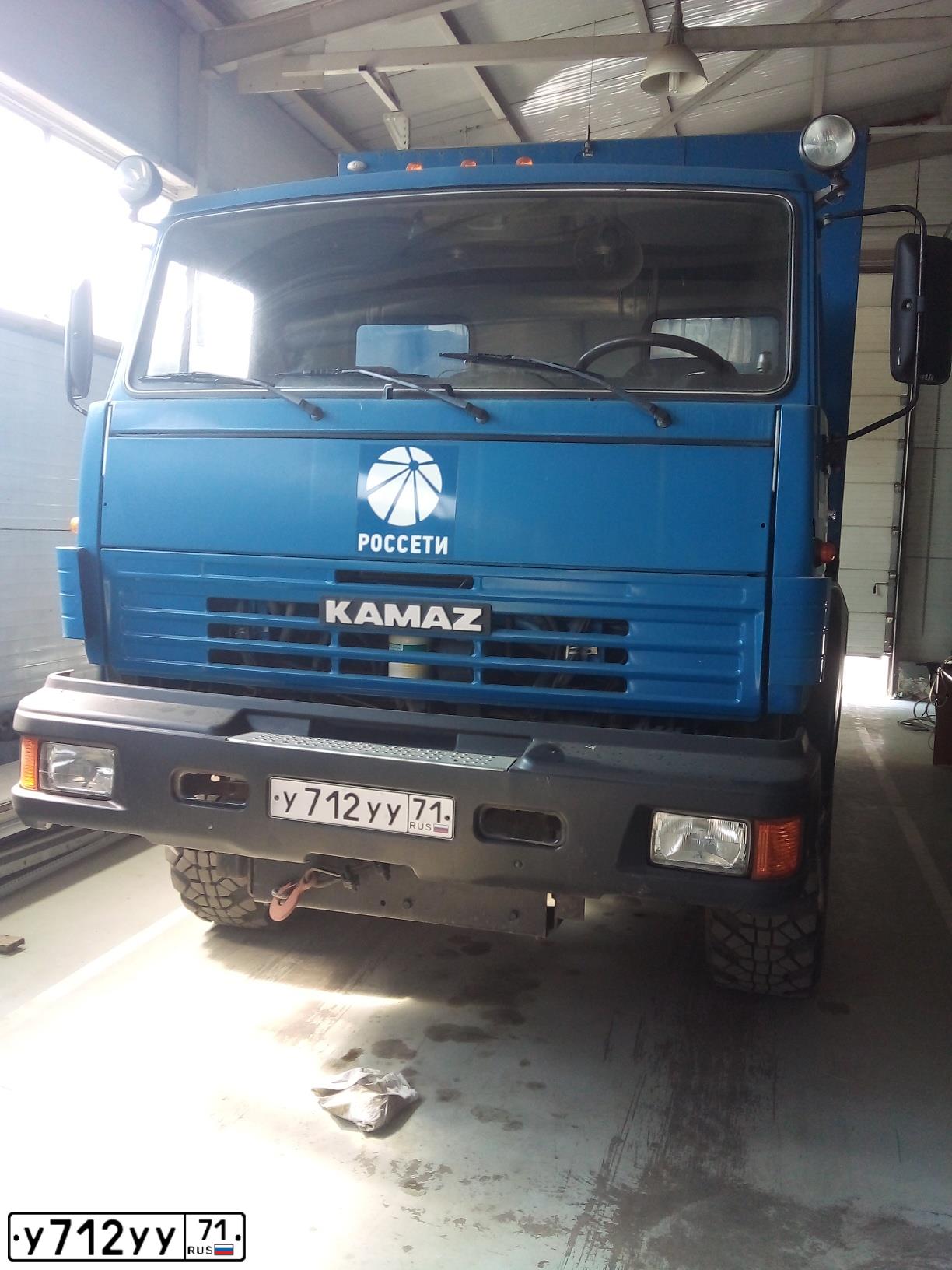 Фото автомобиля KAMAZ 4350 /4X4/ MUSTANG, 2011 — госномер У712УУ71. Цвет: синий
