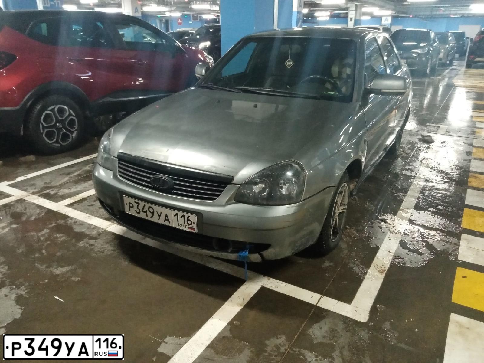 Фото автомобиля LADA 2170 PRIORA, 2007 — госномер Р349УА116. Цвет: СРЕДНИЙ СЕРО-ЗЕЛЕНЫЙ МЕТ.