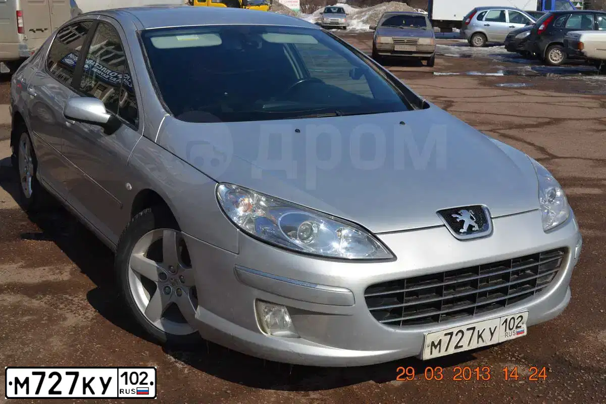 Фото автомобиля PEUGEOT 407, 2008 — госномер М727КУ102. Цвет: Серебристый