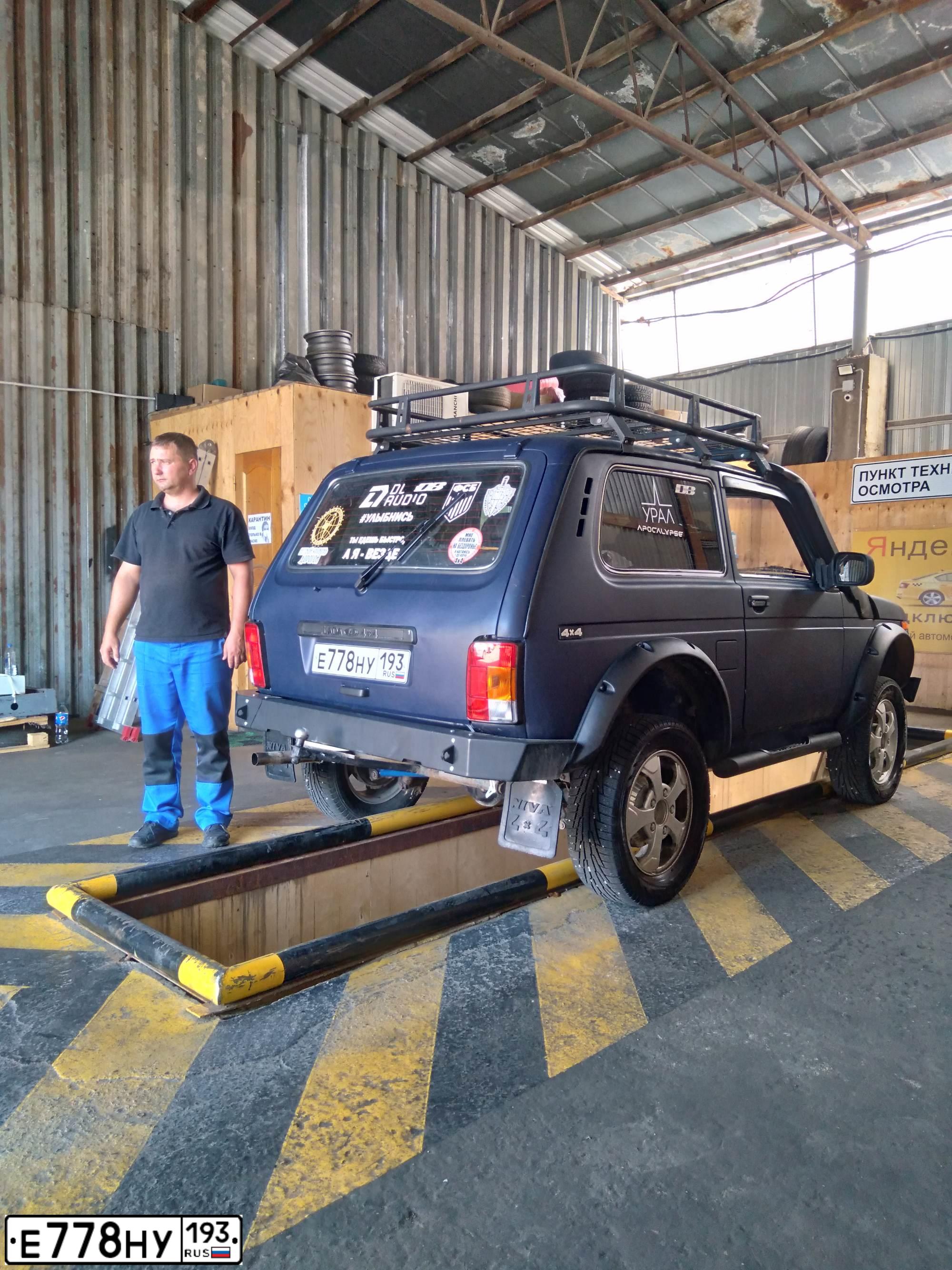 Фото автомобиля LADA 2121 NIVA, 2008 — госномер Е778НУ193. Цвет: синий