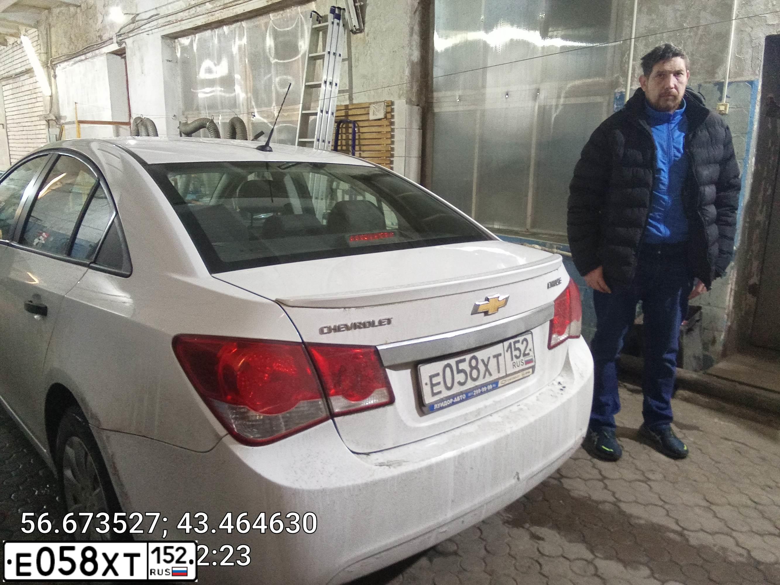 Фото автомобиля CHEVROLET CRUZE, 2012 — госномер А036ВУ252. Цвет: БЕЛЫЙ