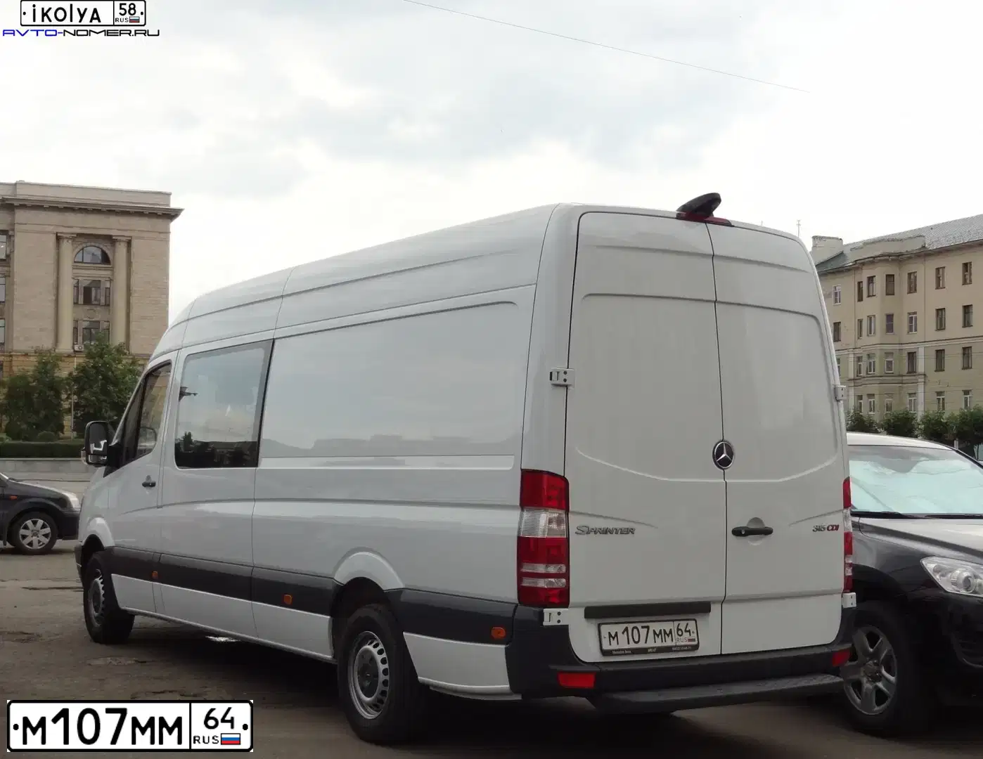 Фото автомобиля MERCEDES SPRINTER, 2014 — госномер М107ММ64. Цвет: СЕРЕБРИСТЫЙ