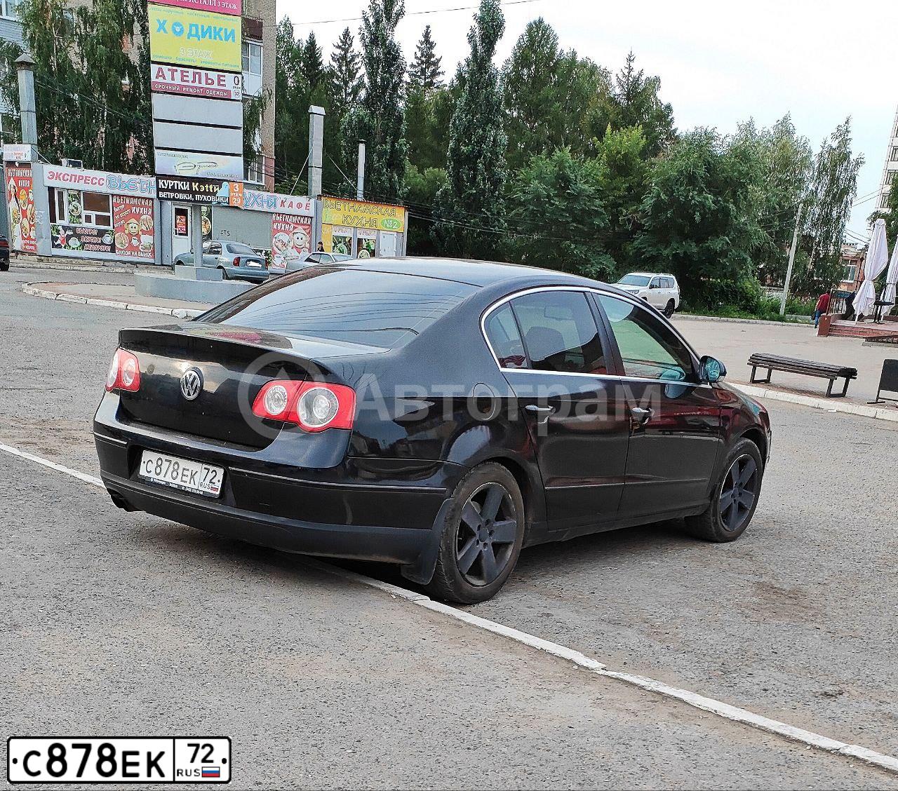 Фото автомобиля VOLKSWAGEN PASSAT, 2007 — госномер С878ЕК72. Цвет: ЧЕРНЫЙ