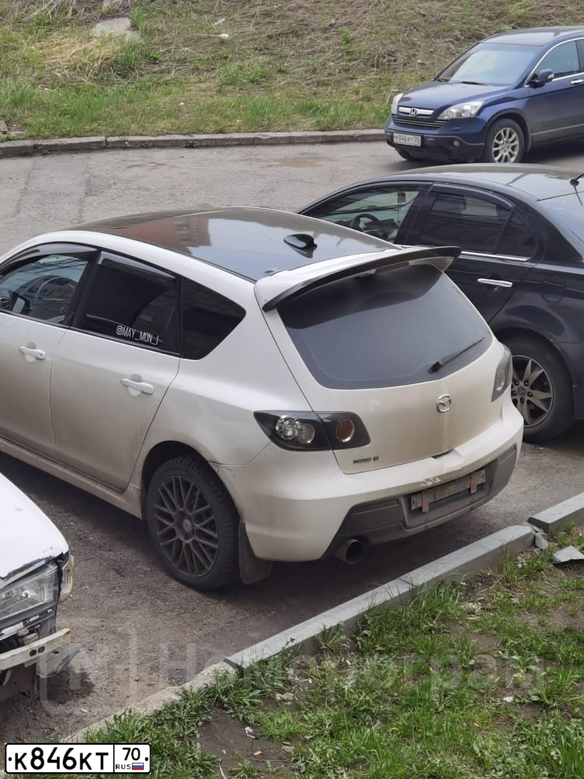 Фото автомобиля HONDA CR-V, 2008 — госномер К846КТ70. Цвет: Темно-синий