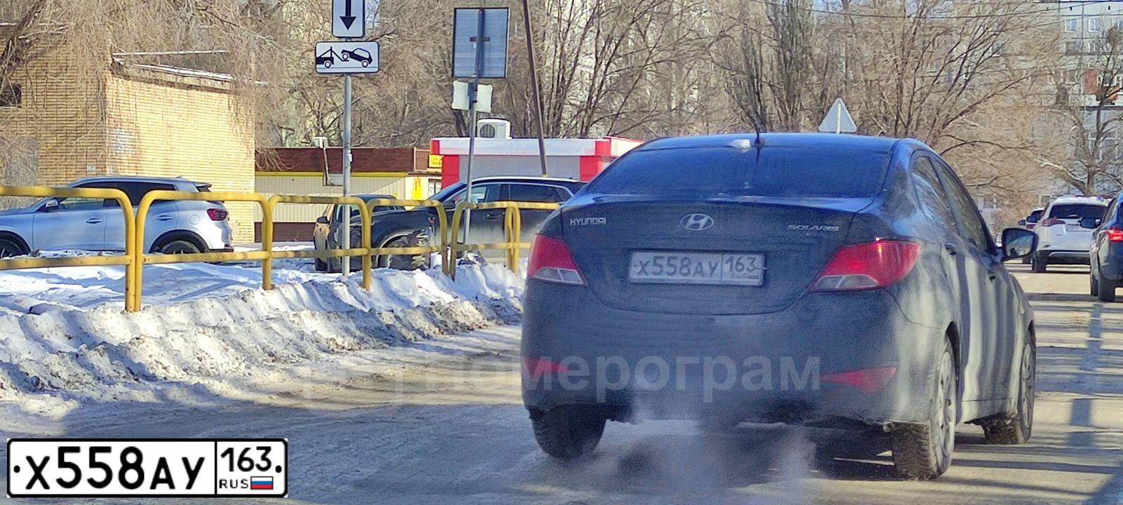 Фото автомобиля HYUNDAI SOLARIS, 2015 — госномер Х558АУ163. Цвет: ЧЕРНЫЙ