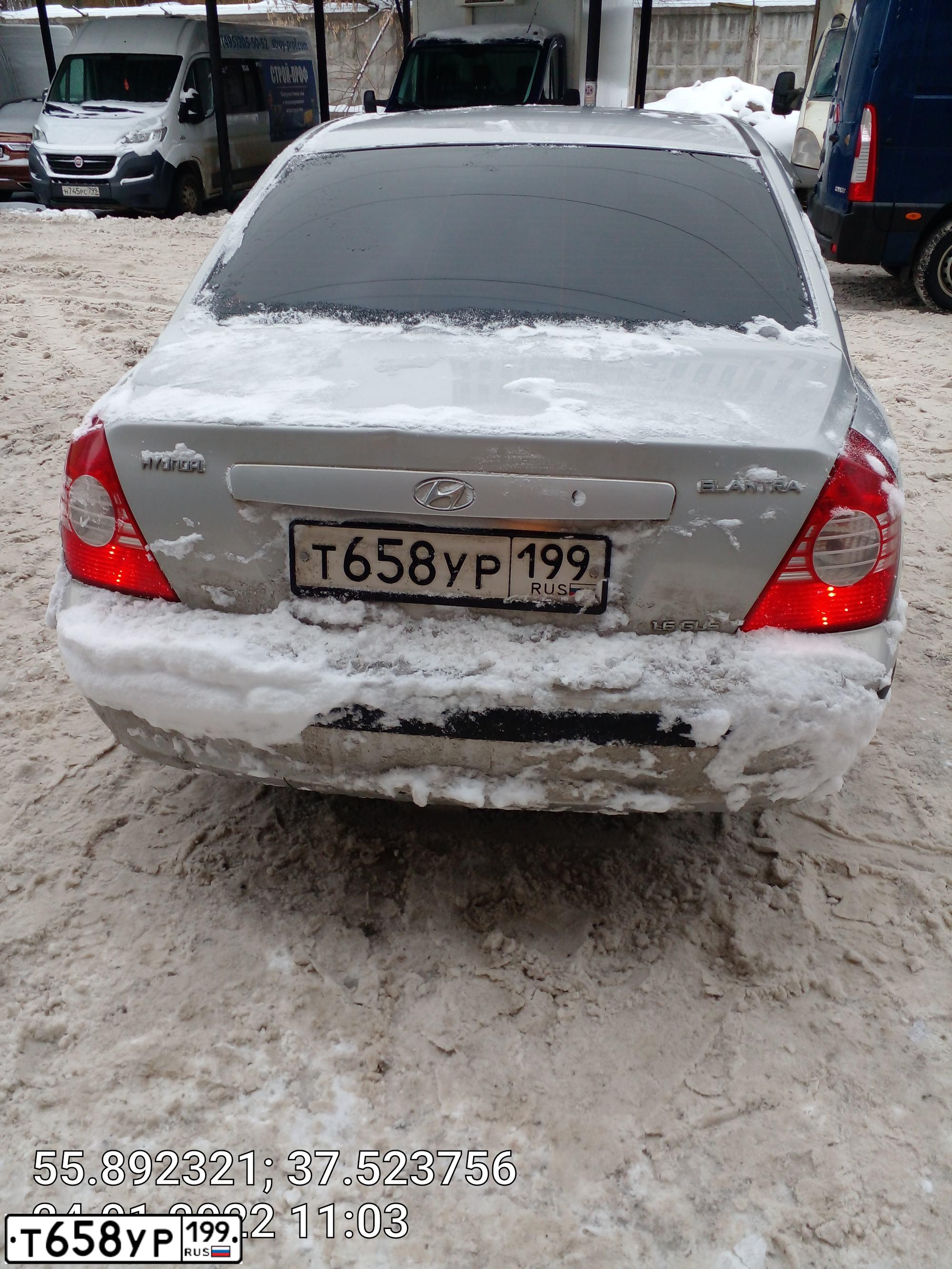 Фото автомобиля TAGAZ ELANTRA XD, 2010 — госномер Т658УР199. Цвет: СЕРЫЙ