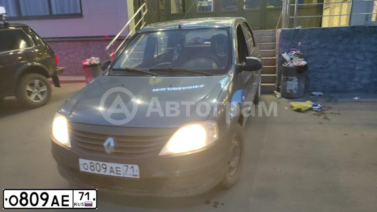 Фото автомобиля RENAULT LOGAN, 2011 — госномер О809АЕ71. Цвет: синий