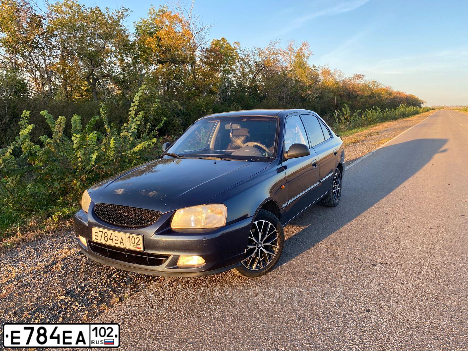 Фото автомобиля TAGAZ ACCENT, 2007 — госномер Е784ЕА102. Цвет: синий