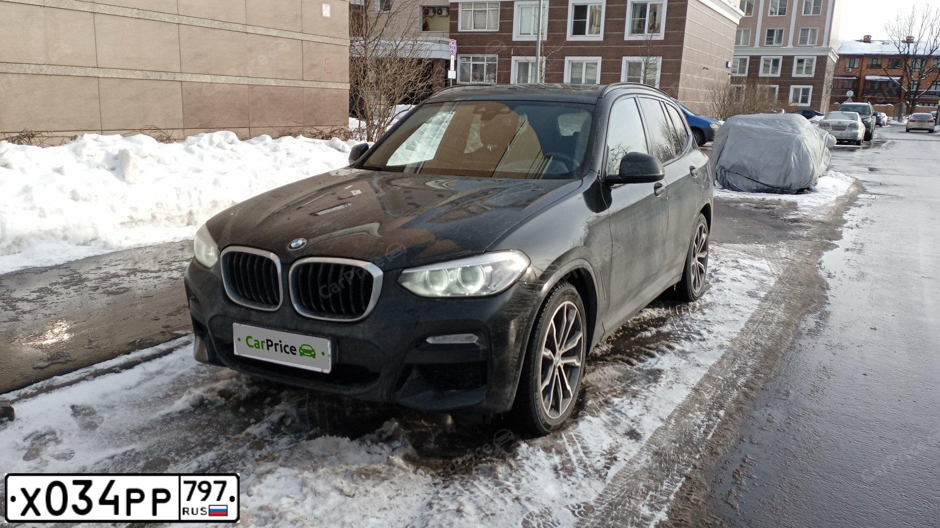 Фото автомобиля BMW X3 ХDRIVЕ 20D, 2019 — госномер Х034РР797. Цвет: ЧЕРНЫЙ