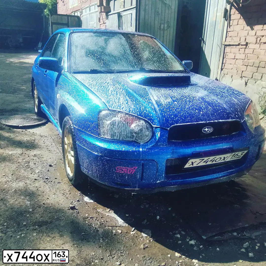 Фото автомобиля SUBARU IMPREZA, 2005 — госномер Х744ОХ163. Цвет: СИНИЙ