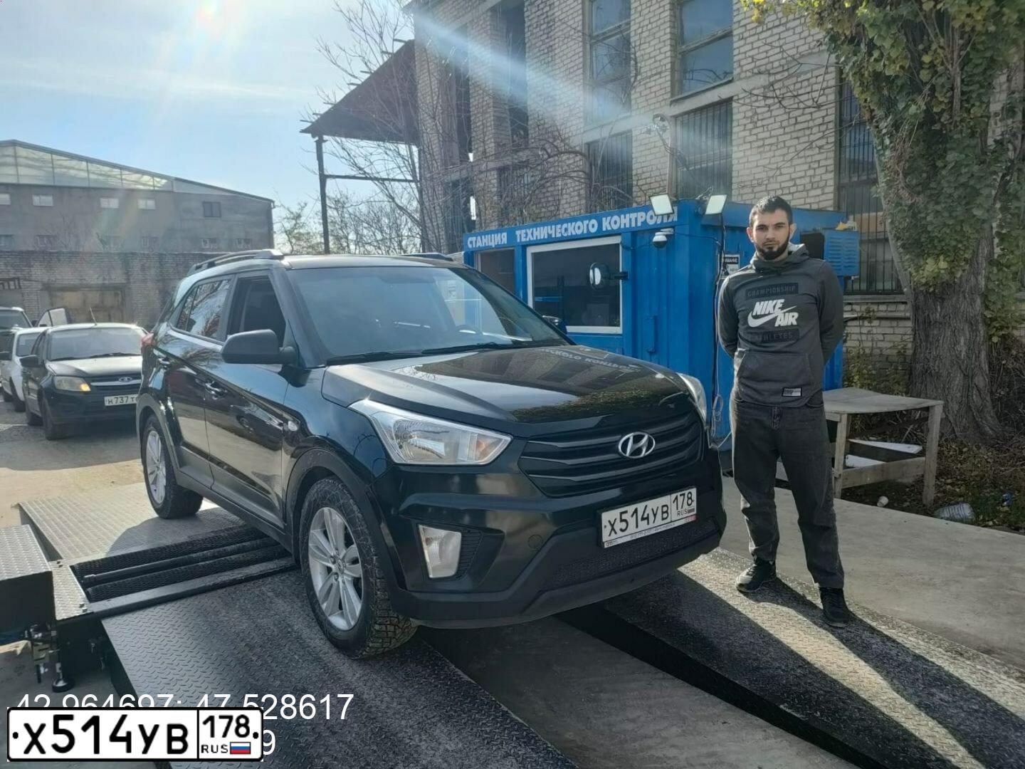 Фото автомобиля HYUNDAI CRETA, 2017 — госномер С734КЕ05. Цвет: ЧЕРНЫЙ