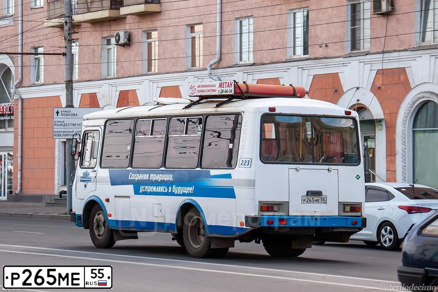 Фото автомобиля PAZ 3205, 2010 — госномер Р265МЕ55. Цвет: Белый