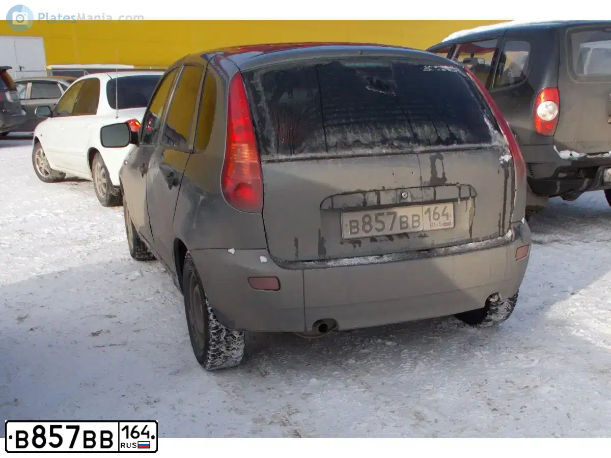 Фото автомобиля LADA 1119 KALINA, 2010 — госномер В857ВВ164. Цвет: Темно-серый металлик