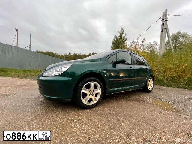 Фото автомобиля PEUGEOT 307, 2003 — госномер М172ОХ40. Цвет: ЗЕЛЕНЫЙ