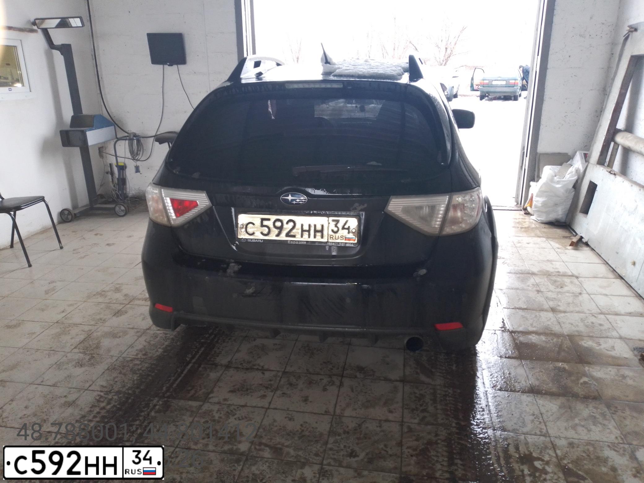 Фото автомобиля SUBARU IMPREZA, 2011 — госномер С592НН34. Цвет: ЧЕРНЫЙ