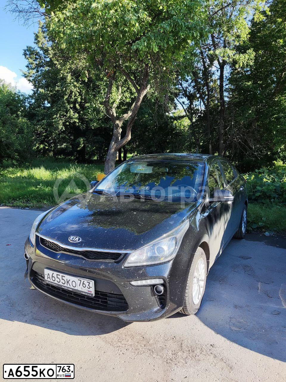 Фото автомобиля KIA RIO, 2018 — госномер А655КО763. Цвет: ЧЕРНЫЙ