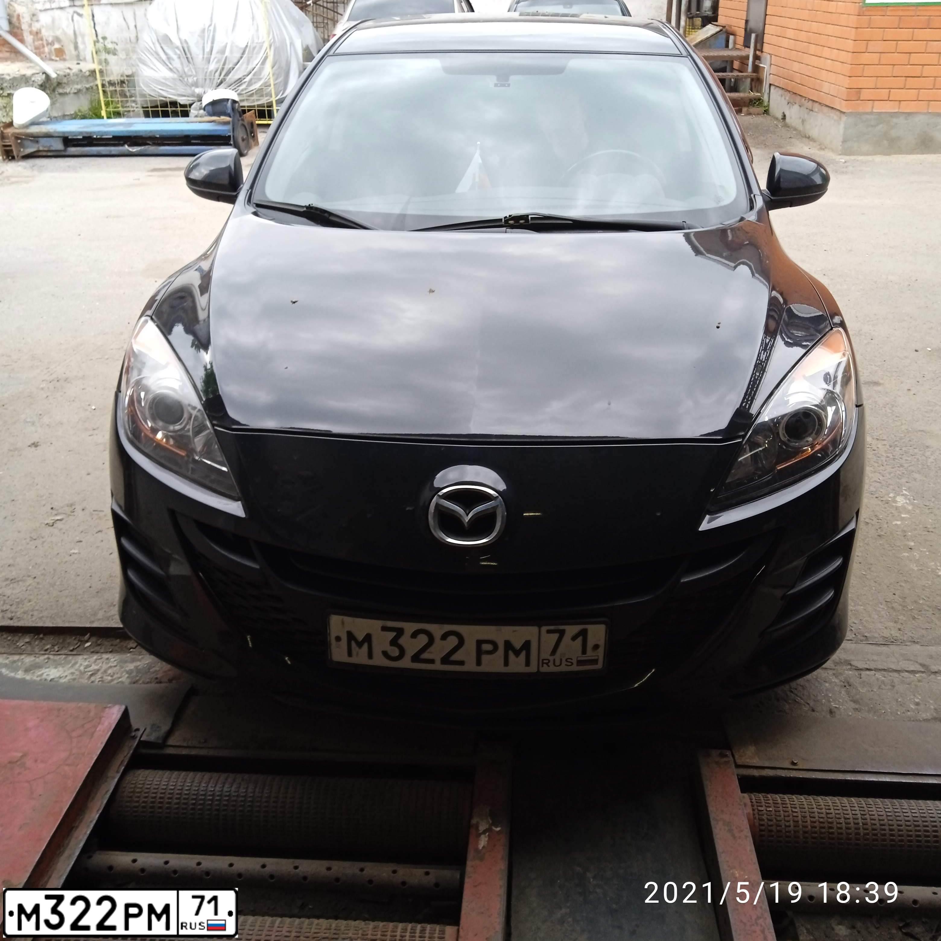 Фото автомобиля MAZDA 3, 2011 — госномер М322РМ71. Цвет: ЧЕРНЫЙ