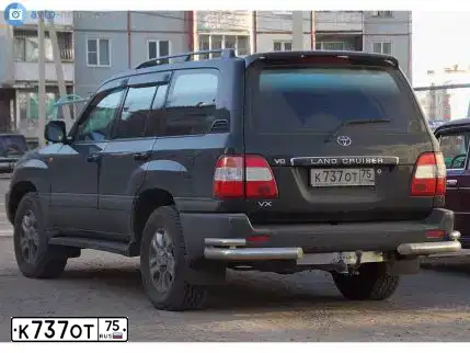 Фото автомобиля TOYOTA LANDCRUISER, 2006 — госномер К737ОТ75. Цвет: ЧЕРНЫЙ