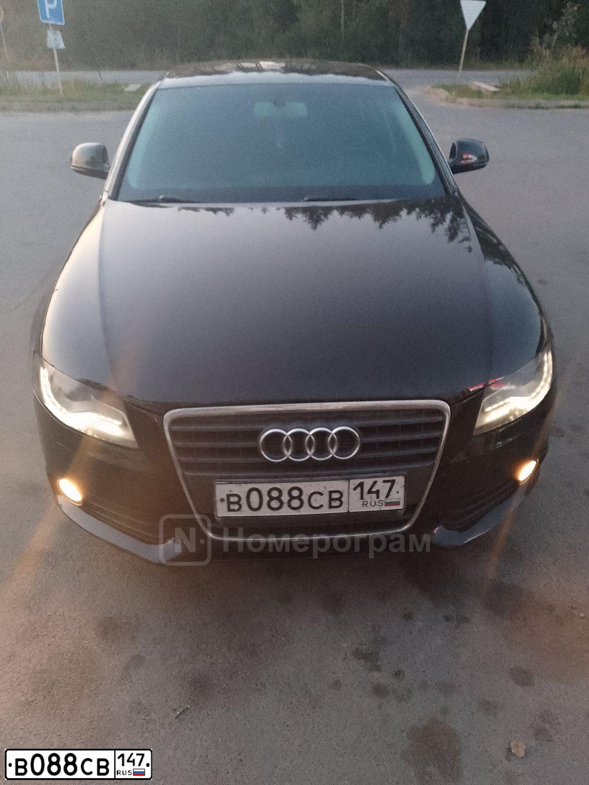 Фото автомобиля AUDI A4, 2008 — госномер В088СВ147. Цвет: ЧЕРНЫЙ