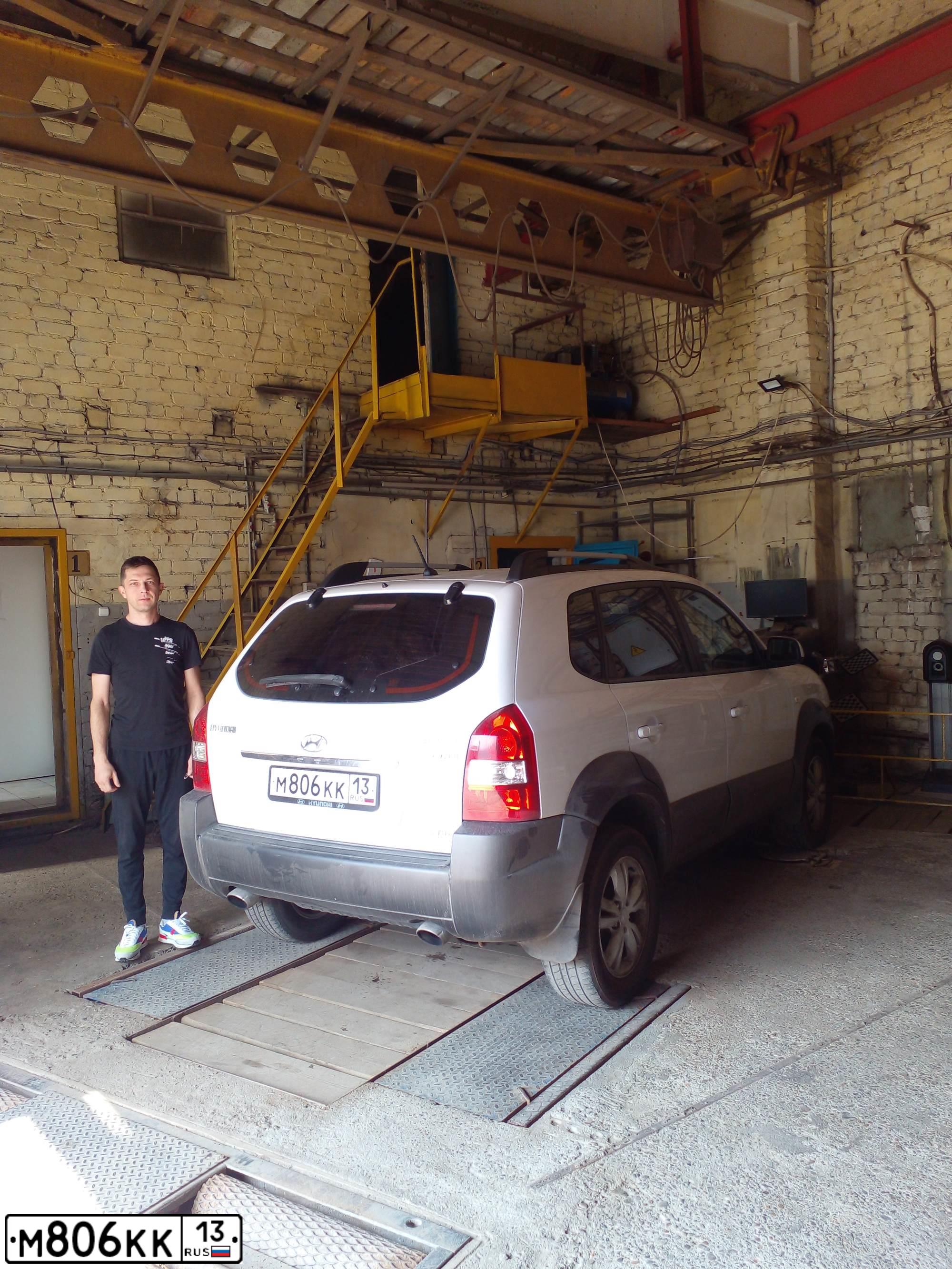Фото автомобиля HYUNDAI TUCSON, 2008 — госномер У635ЕР152. Цвет: Белый