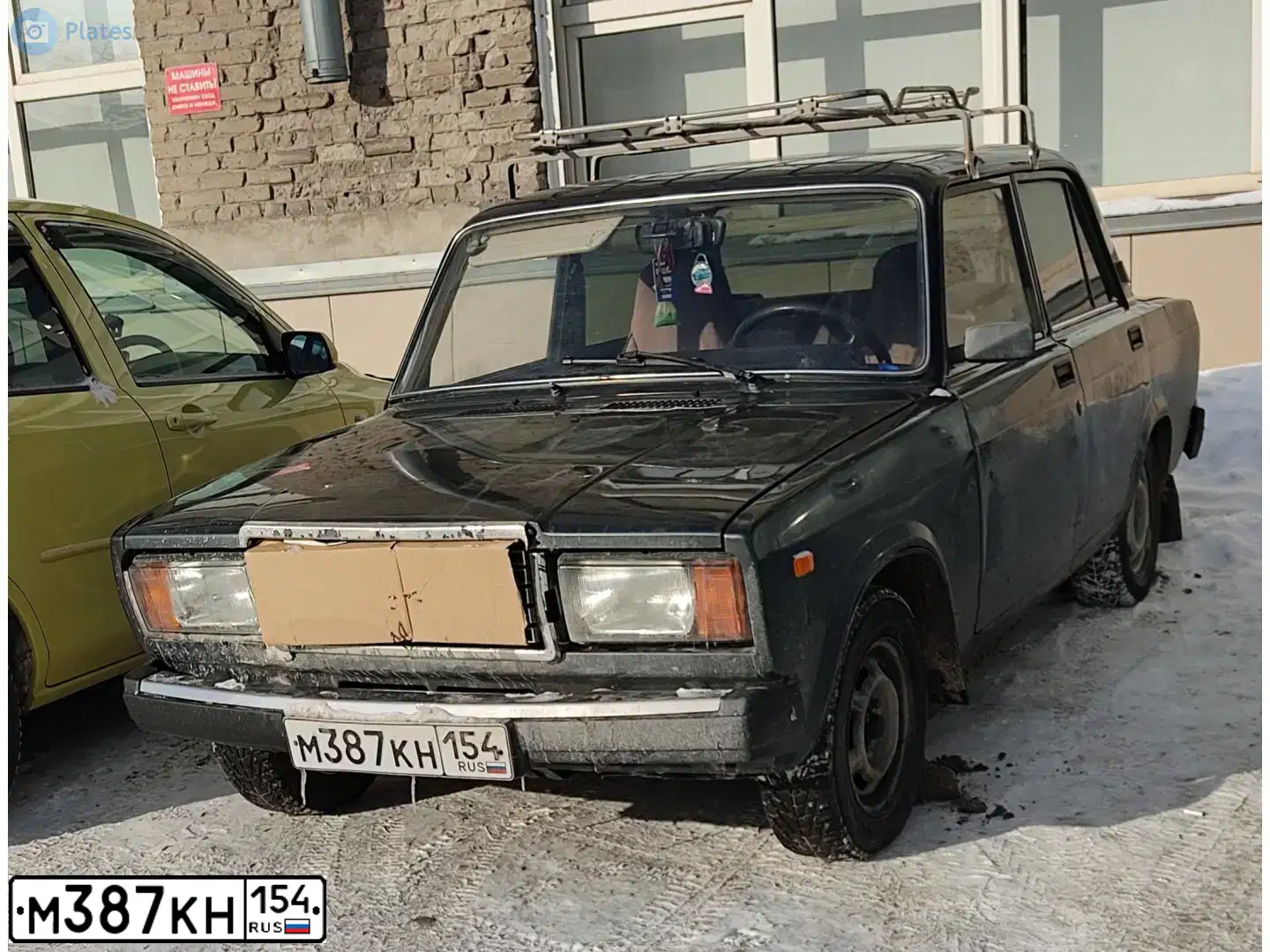 Фото автомобиля LADA 2107, 2010 — госномер М387КН154. Цвет: Серо-сине-зеленый