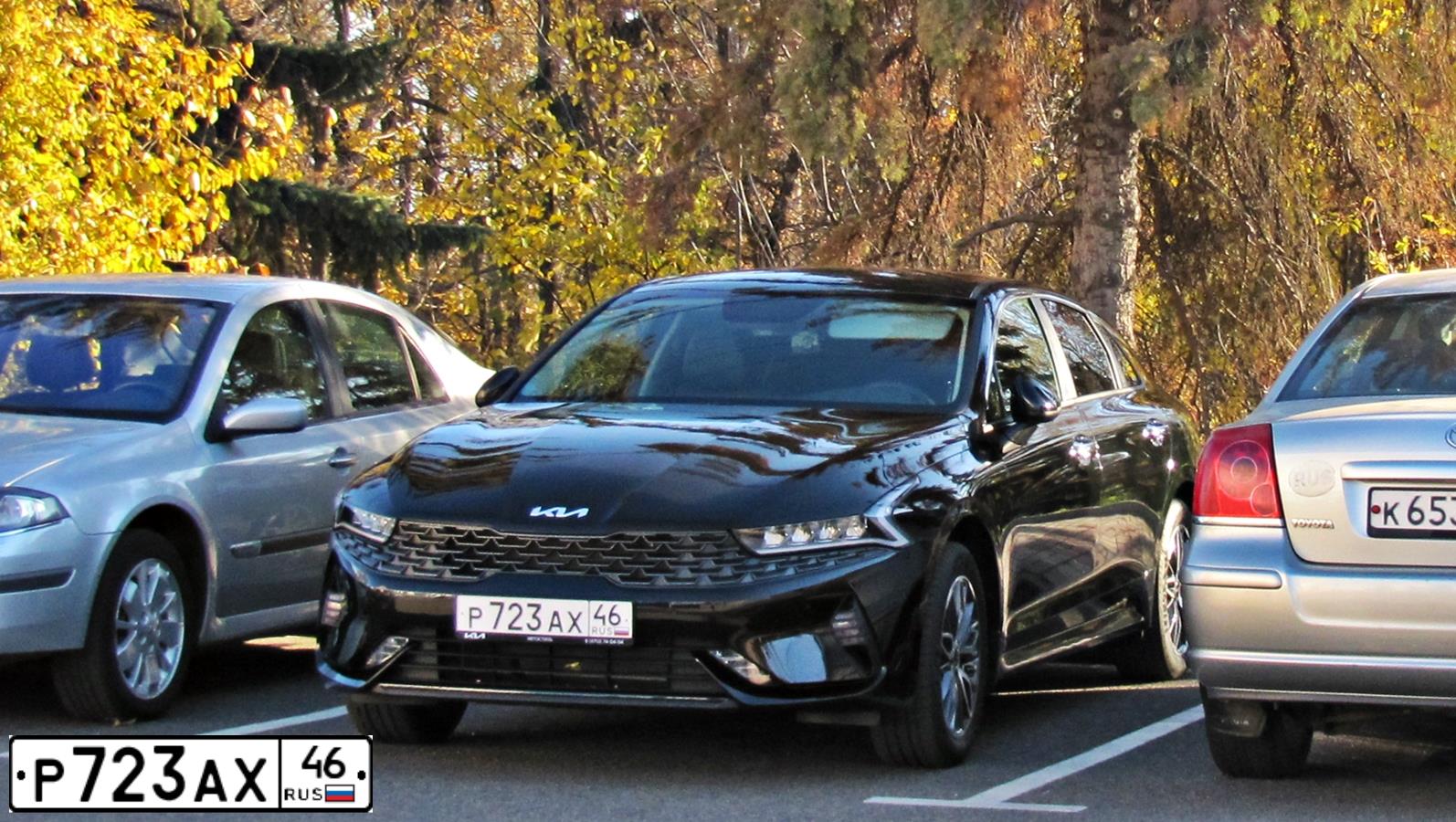 Фото автомобиля КИА K5, 2021 — госномер О478ХР46. Цвет: ЧЕРНЫЙ