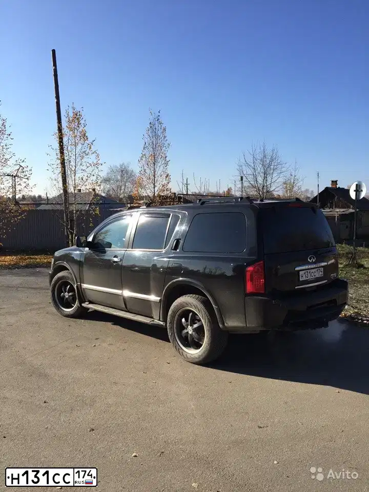 Фото автомобиля INFINITI QX80 /QX56/, 2004 — госномер О868ТХ174. Цвет: ЧЕРНЫЙ