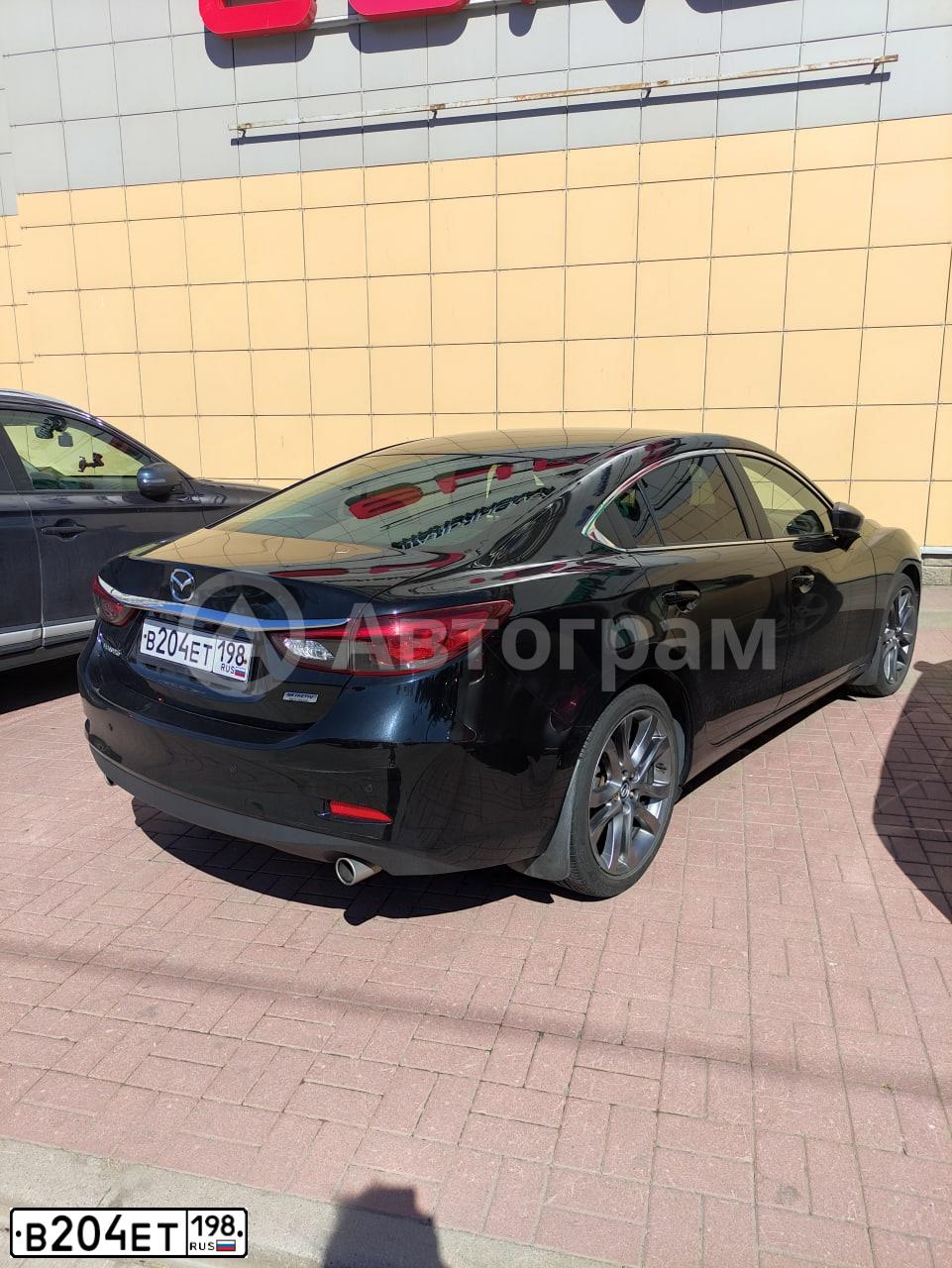 Фото автомобиля MAZDA 6, 2018 — госномер В204ЕТ198. Цвет: ЧЕРНЫЙ