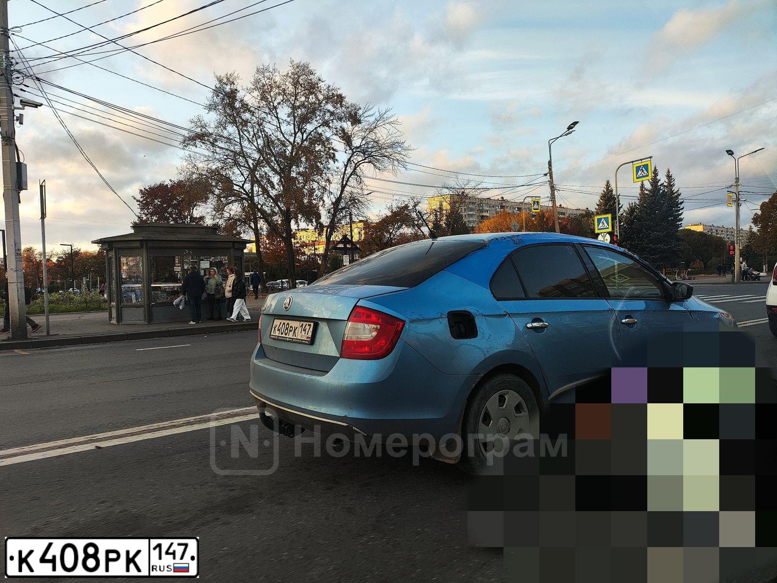 Фото автомобиля SKODA RAPID, 2014 — госномер К408РК147. Цвет: СИНИЙ