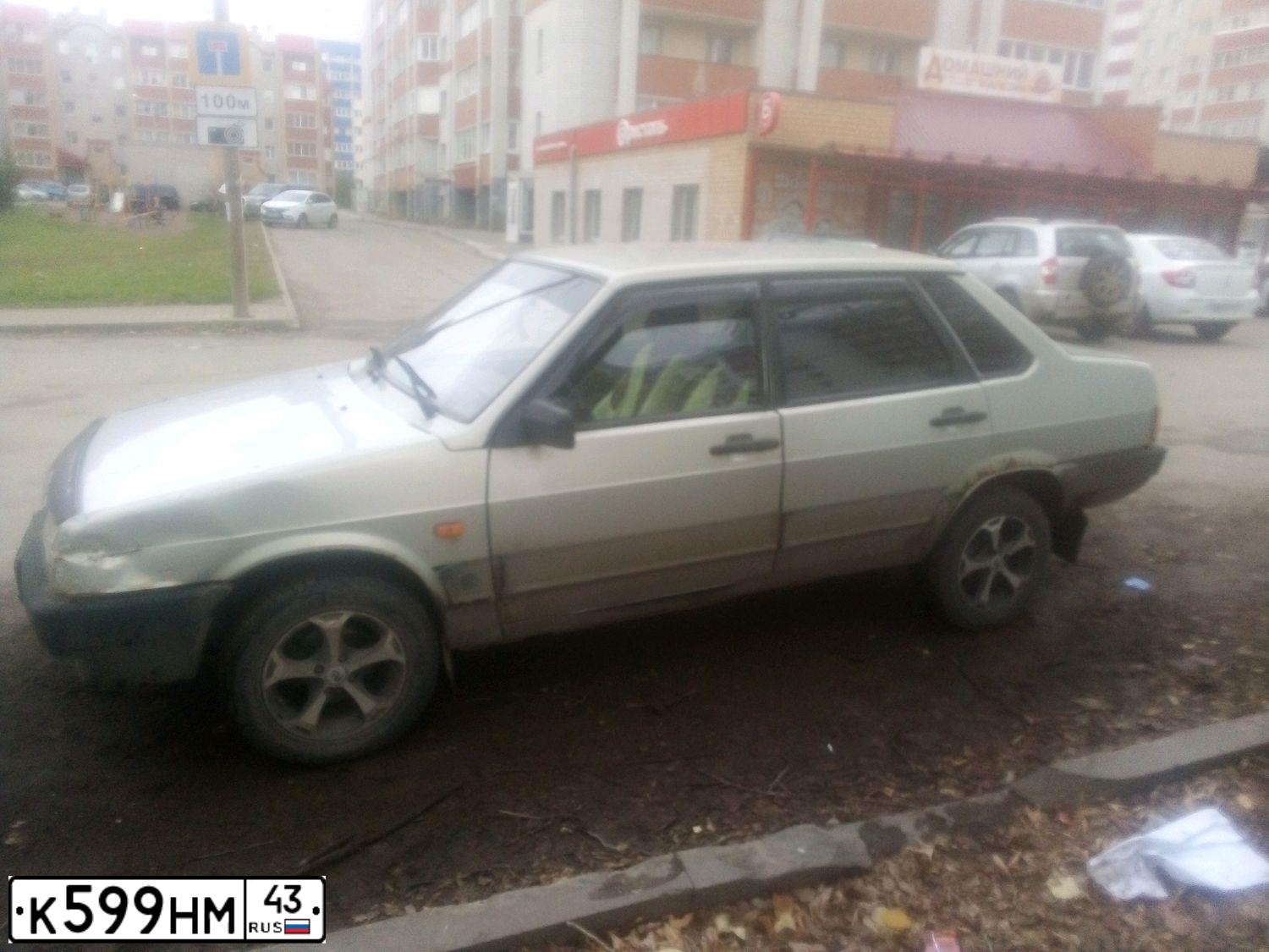 Фото автомобиля LADA 2109 SAMARA, 2002 — госномер К599НМ43. Цвет: ЖЕЛТО-ЗЕЛЕНЫЙ