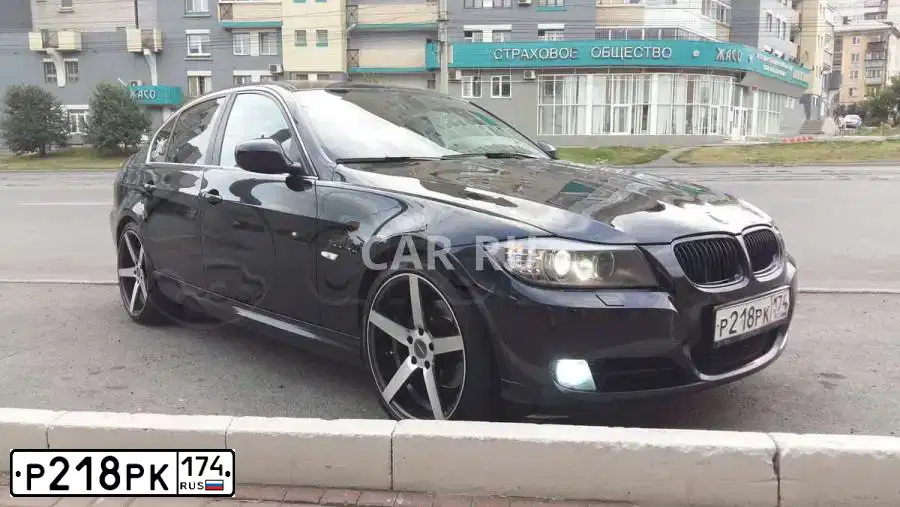 Фото автомобиля BMW SERIE 3, 2011 — госномер Р218РК174. Цвет: ЧЕРНЫЙ