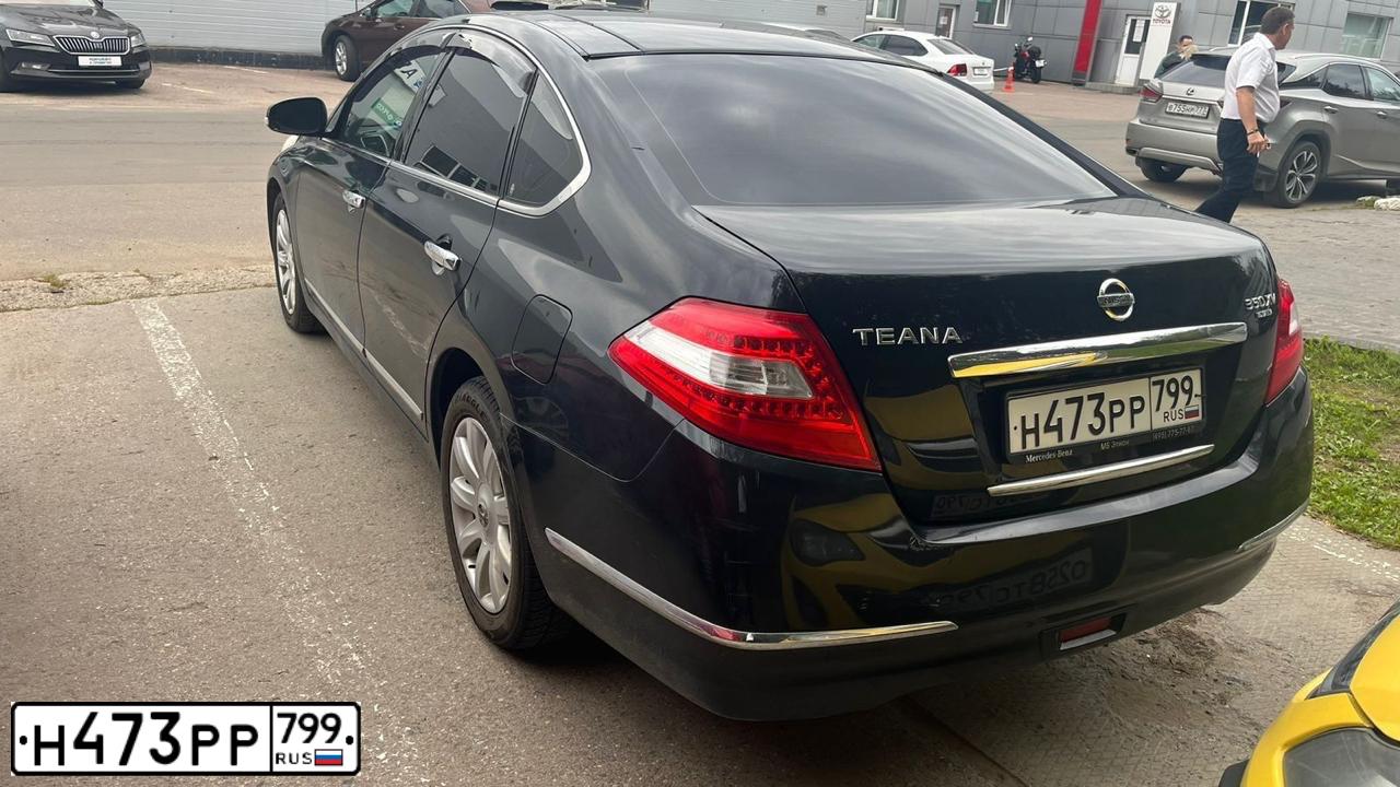 Фото автомобиля NISSAN TEANA, 2008 — госномер Н473РР799. Цвет: ЧЕРНЫЙ