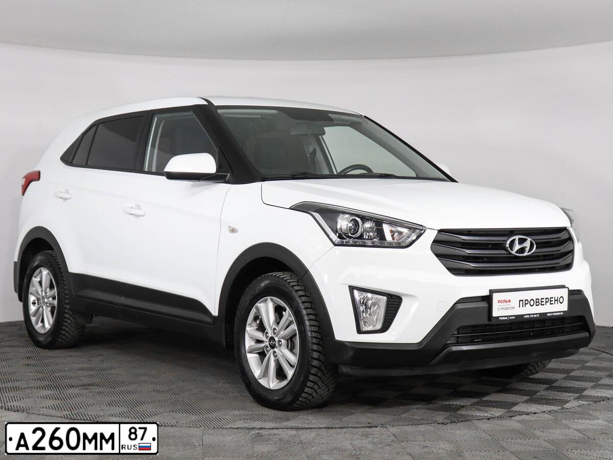 Фото автомобиля HYUNDAI CRETA, 2019 — госномер Х678АР550. Цвет: Белый