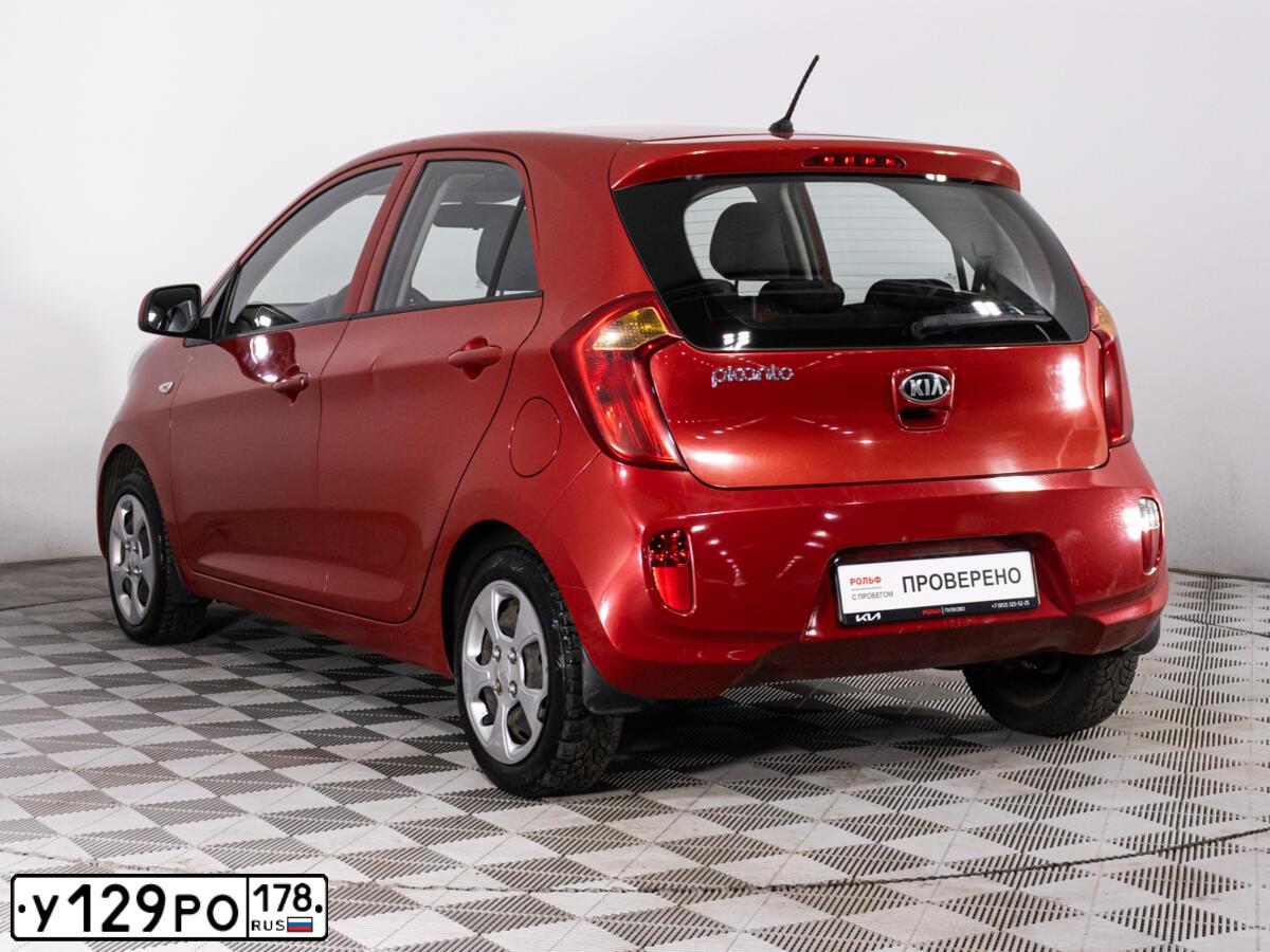 Фото автомобиля KIA PICANTO / MORNING, 2013 — госномер С082ОН198. Цвет: Красный