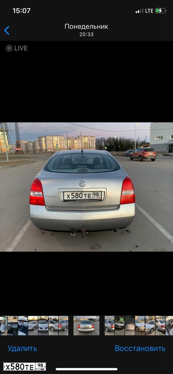 Фото автомобиля NISSAN PRIMERA, 2005 — госномер В504УР76