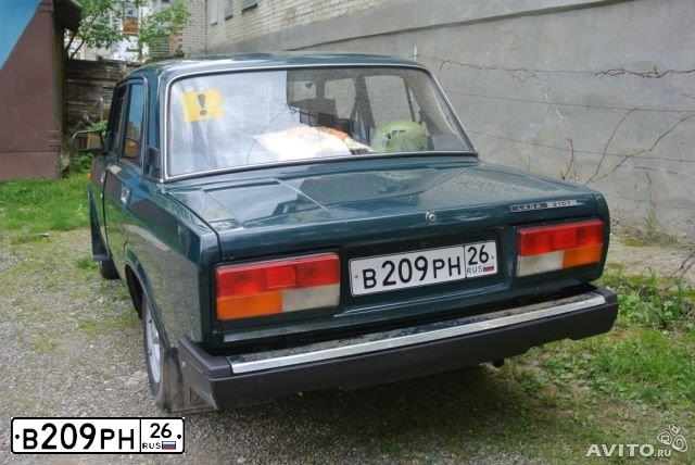 Фото автомобиля LADA 2107, 2008 — госномер В209РН26. Цвет: Темно-зеленый