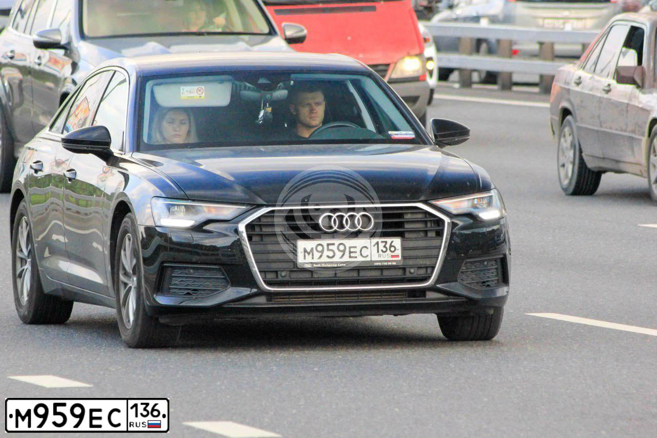 Фото автомобиля AUDI A6, 2021 — госномер М959ЕС136. Цвет: ЧЕРНЫЙ