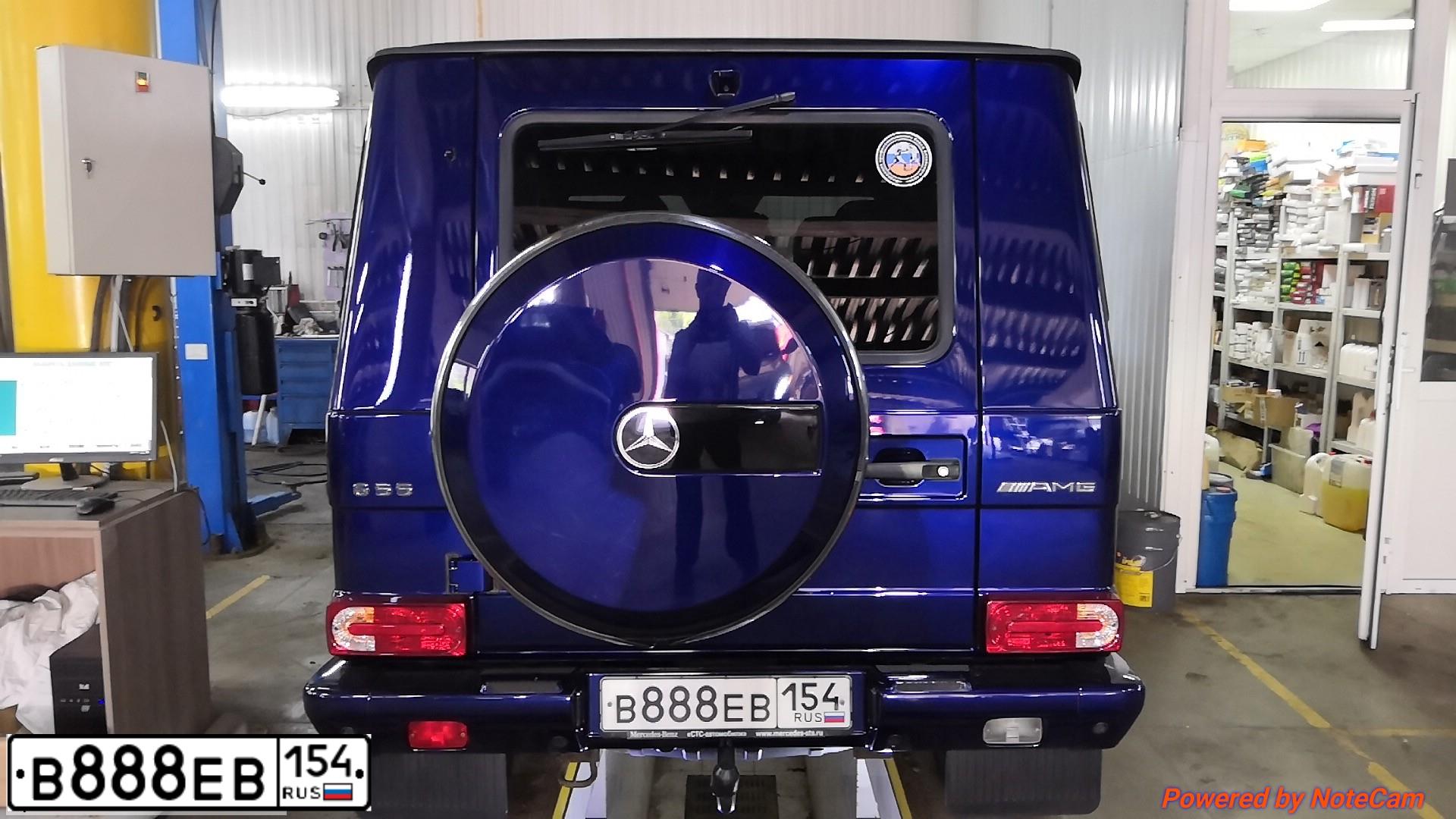 Фото автомобиля MERCEDES G-KLASSE, 2008 — госномер В888ЕВ154. Цвет: СИНИЙ