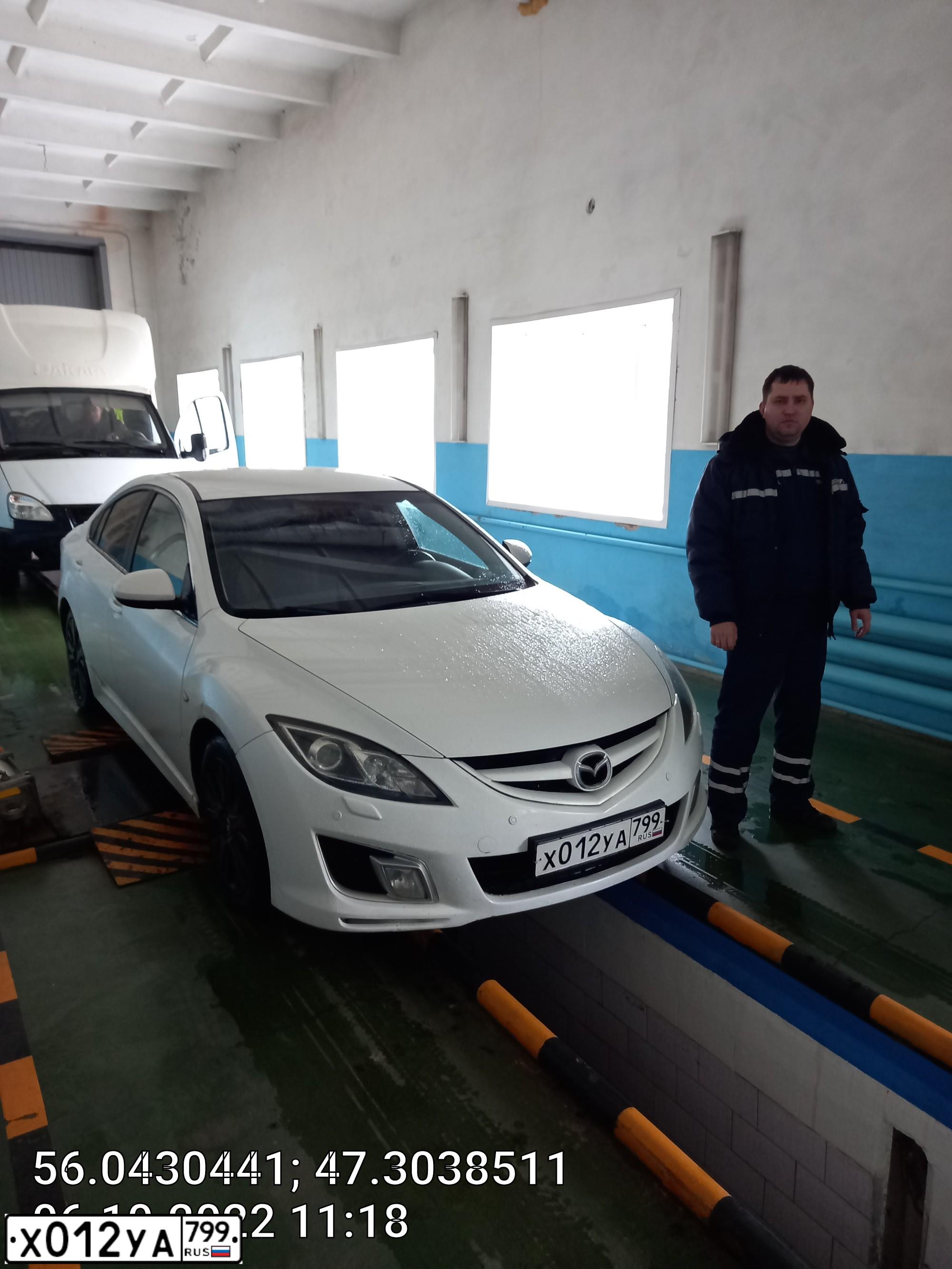 Фото автомобиля MAZDA 6, 2008 — госномер Т747ВС12. Цвет: Белый
