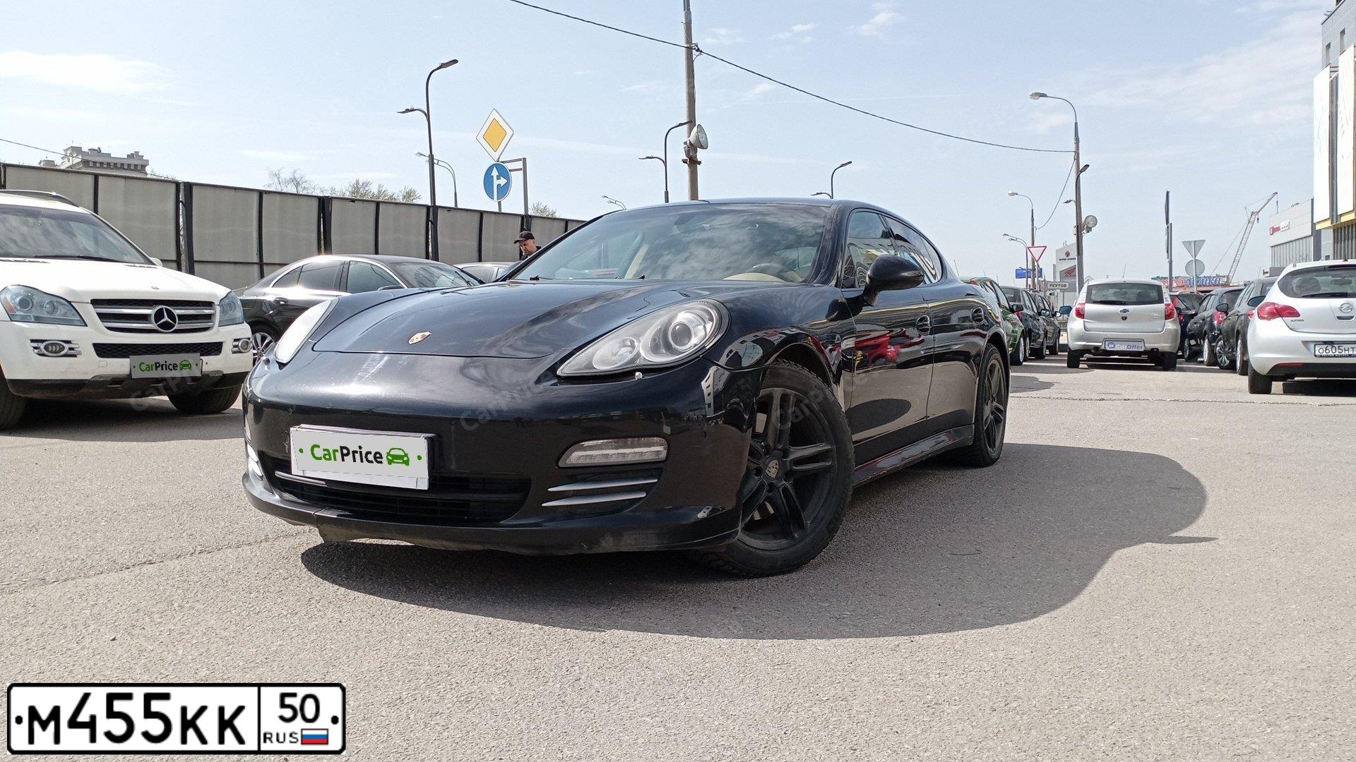 Фото автомобиля PORSCHE PANAMERA, 2010 — госномер Н361МВ774. Цвет: ЧЕРНЫЙ