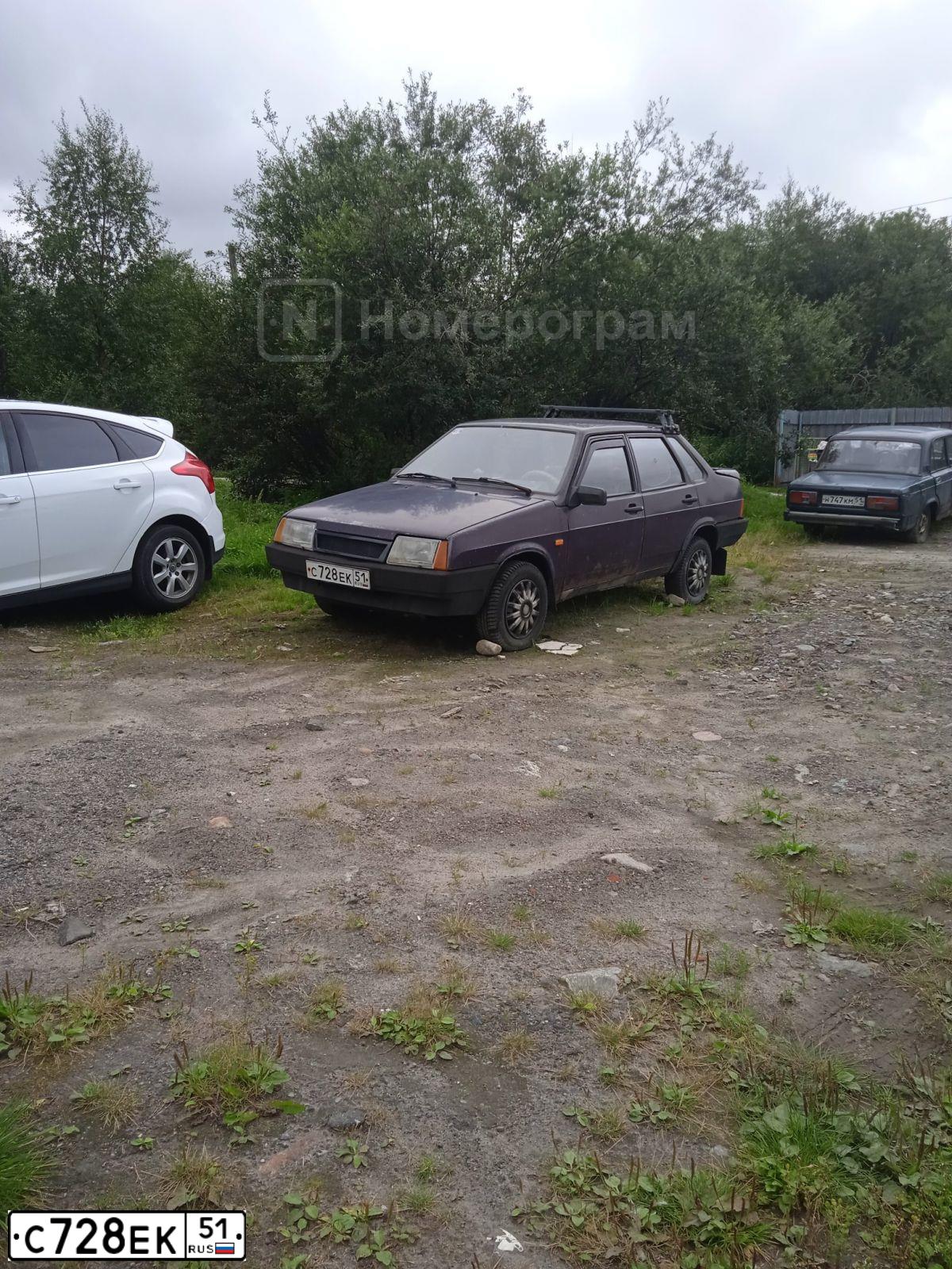 Фото автомобиля LADA 2109 SAMARA, 1997 — госномер С728ЕК51. Цвет: БАКЛАЖАННЫЙ