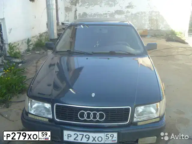 Фото автомобиля AUDI 100, 1991 — госномер Н777АС59. Цвет: СЕРО-СИНИЙ