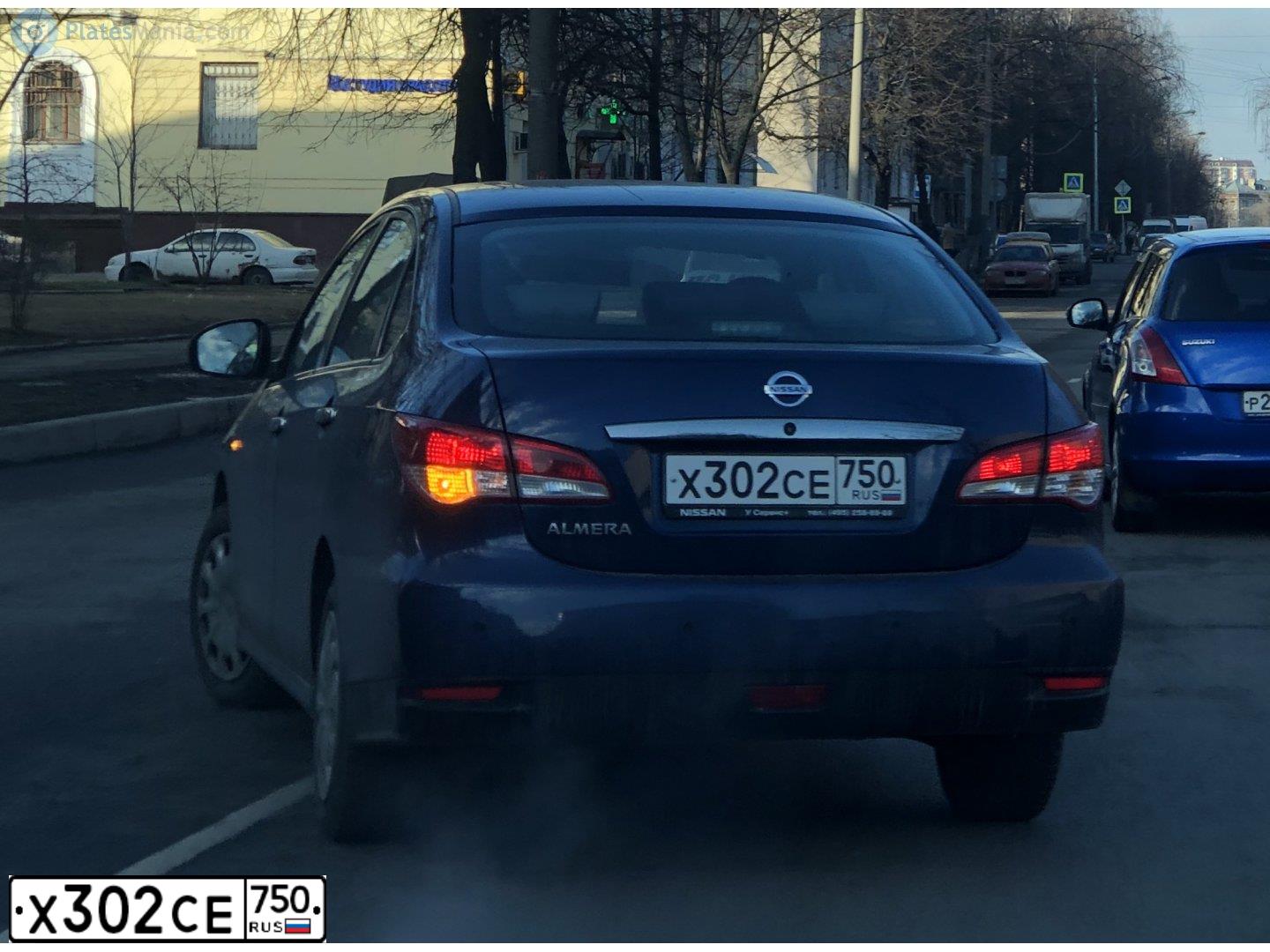 Фото автомобиля NISSAN ALMERA /AVTOVAZ/, 2017 — госномер Х302СЕ750. Цвет: СИНИЙ